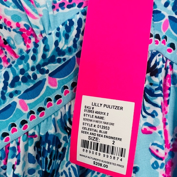 Lilly Pulitzer Serena V-neck Maxi Dress size 2 NWT - Picture 6 of 8